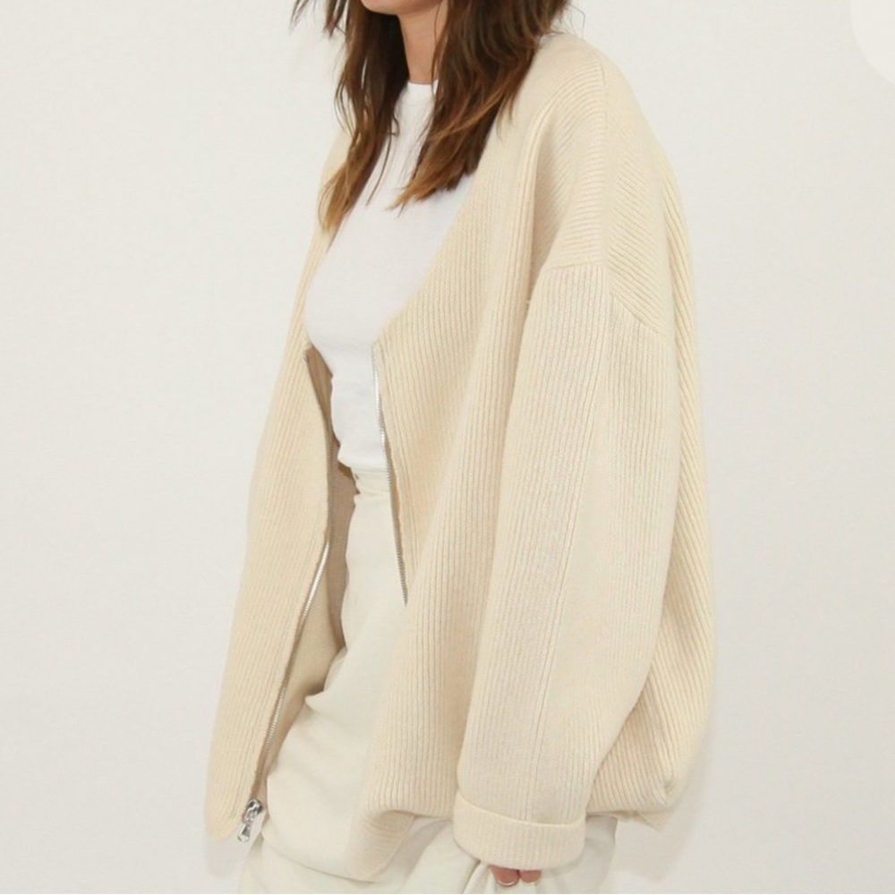 James Street Co. oversized zip cardigan